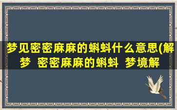 梦见密密麻麻的蝌蚪什么意思(解梦  密密麻麻的蝌蚪  梦境解析和心理学分析)